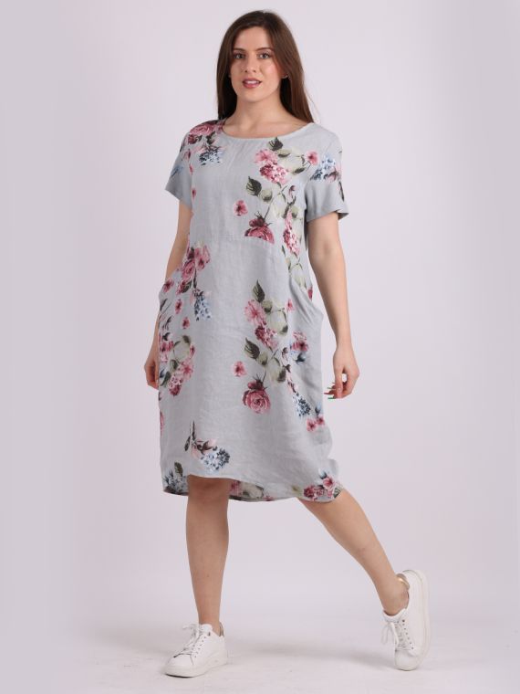 Short sleeve linen cheap dresses uk