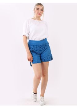 Italian 2 Layered Cotton Broderie Mini Shorts