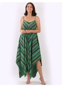 Italian V-Neck Stripy Lagenlook Dress
