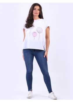 Made In Italy Balloon Print Cotton Baggy T-Shirt