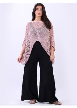 Made In Italy Batwing Knitted Crochet Beach Cover Up