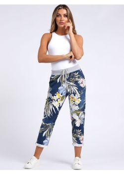Made In Italy Floral Print Classy Cotton Joggers