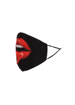 Made In Italy Glossy Red Lip Print Cotton Reusable Face Mask (PACK OF 5)