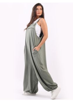 Made In Italy Oversized Cotton Lagenlook Pabo Jumpsuit