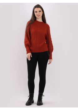 Made In Italy Plain Cable Knit Ribbed Lagenlook Crop Top