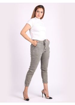 Made In Italy Plain Corduroy Relaxed Fit Ladies Trouser