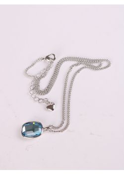 Rhodium Plated Crystal Necklace