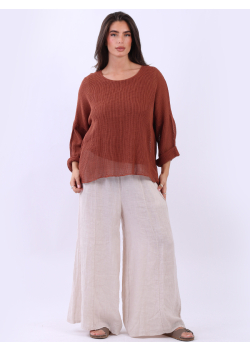 2 Layered Mesh Net Cotton Lagenlook Crop Top
