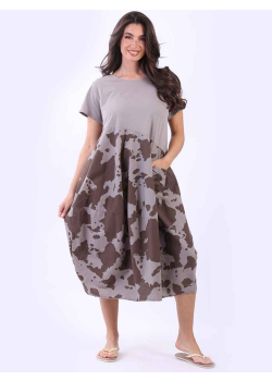 Camouflage Print Plus Size Cotton Dress 