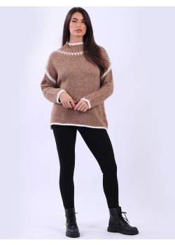 Chunky Stitch Knit Woolen Crop Jumper