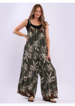 Floral Print Oversized Cotton Jumpsuit