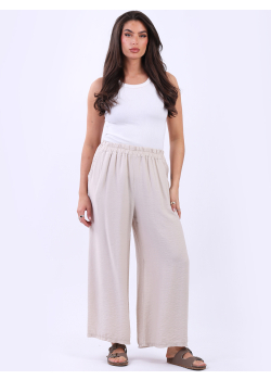 High Waisted Wide Leg Solid Palazzo Pant