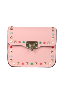Italian Beaded Leather Shoulder Bag