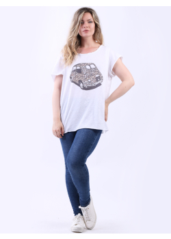 Italian Diamante Leo Foxi Car Cotton T-Shirt