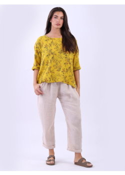 Italian Floral Baggy Cotton Crop Top
