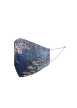 Italian Floral Print Cotton Denim Washable Anti-Virus Face Mask (PACK OF 5)