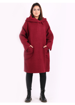 Italian Front Pockets Hooded Woolen Lagenlook Jacket