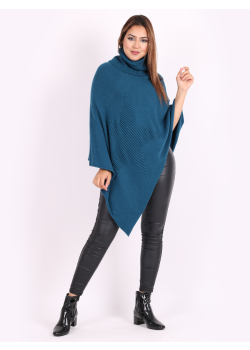 Italian Knitted Star Cowl Neck Lagenlook Poncho