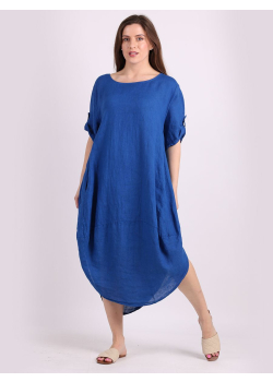 Plus Size Made Plain Linen Lagenlook Dress