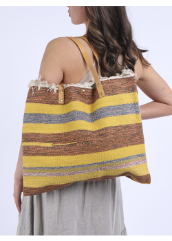 Italian Multi Stripes Canvas Tote Bag (Pack of 5)