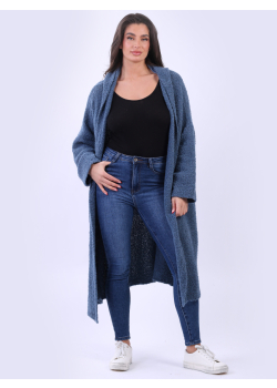 Plus Size Open Front Hooded Woolen Cardigan