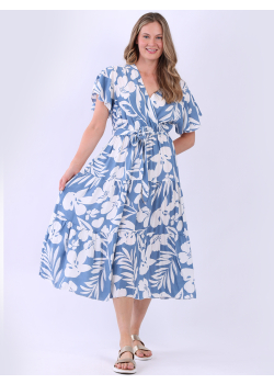 Italian Overlap Floral Boho Summer Dress