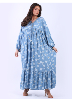 Plus Size Lagenlook Swing Floral Maxi Dress