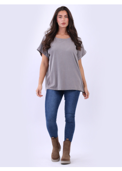 Italian Plain Vintage Washed Cotton T-Shirt