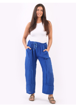 Italian Regular Fit Hopsack Plain Linen Trouser