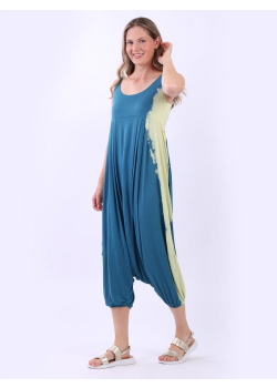 Italian Sleeveless Tie And Dye Strappy Harem Jumpsuit