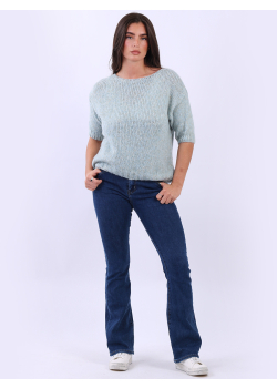 Italian Solid Knit Woolen Crop Boxy Jumper