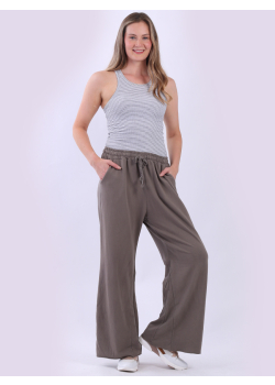 Italian Solid Straight Leg Cotton Trouser
