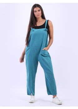 Italian Strappy Straight Leg Corduroy Cotton Pabo Jumpsuit