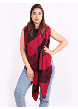 Italian Stripy Color Blocks Wool Mix Scarf