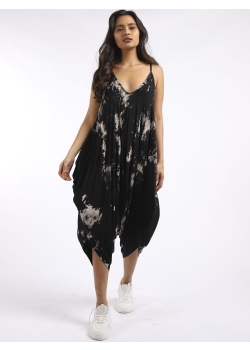 Plus Size Tie & Dye Lagenlook Jumpsuit