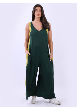 Plus Size Tie Dyed Sleeveless Wide Leg Jumpsuit