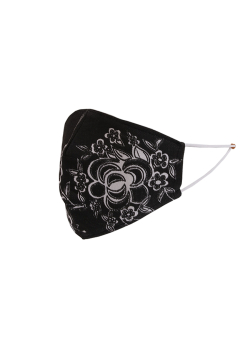 Made In Italy Flower Print Reusable Cotton Denim Face Mask (PACK OF 5)