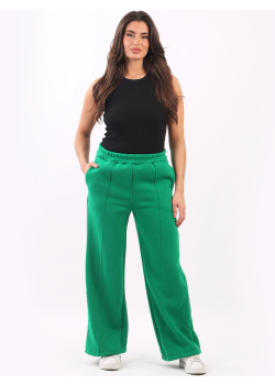 Made In Italy Plain Wide Leg Universal Fit Cotton Fleece Trouser
