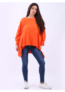 Plus Size Ladies Dipped Hem Cotton Lagenlook Top