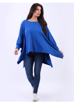 Plus Size Ladies Dipped Hem Cotton Lagenlook Top