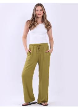 Made In Italy Solid Cotton Casual Trouser