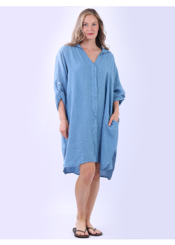 Oversized Linen Lagenlook Shirt Dress