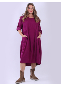 Oversized Solid Cotton Corduroy Slouchy Dress