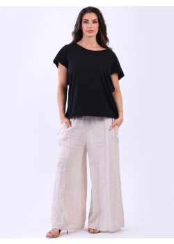 Plain Cotton Raw Edges Baggy Ladies T-Shirt