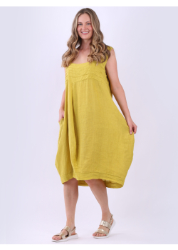 Plus Size Linen Sleeveless Lagenlook Tank Dress