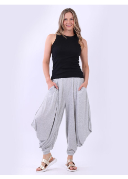 Plus Size Side Pockets Jersey Harem Trouser