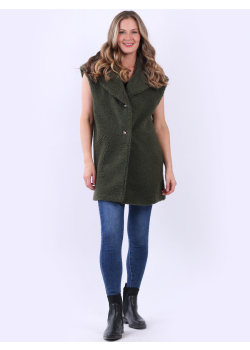 Plus Size Trendy Sleeveless Woolen Teddy Gilet