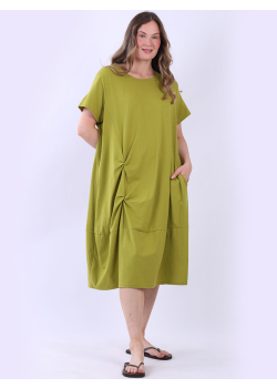 Plus Size Women Plain Cotton Dress