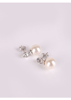 Rhodium Plated Crystal Earrings