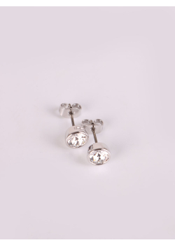 Rhodium Plated Crystal Stud Earrings